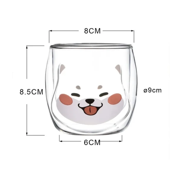 Cute Shiba Inu Double-Layer Isolated Dog Mug, Tea Cup, Leite, Animal Café, Vidro, Natal, Aniversário, Girl Gifts - Image 6