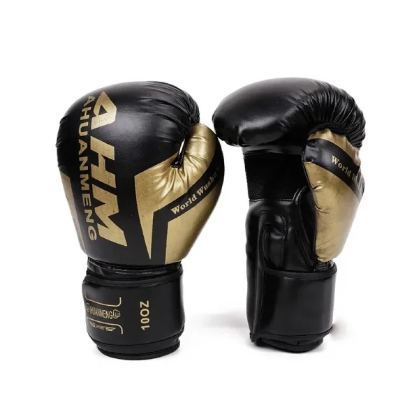 Luvas de boxe douradas, luvas de couro pu para homens, saco de areia, muay thai, combate, adulto, muay thai, luva de competição - Image 6