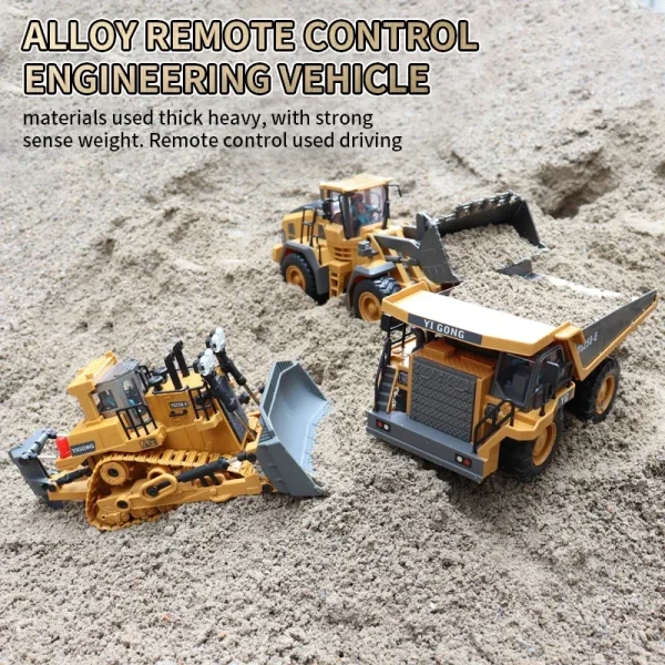 Novo 4wd escavadeira de controle remoto profissional liga caminhão basculante bulldozer modelo rc carro veículo construção brinquedos crianças presentes - Image 2