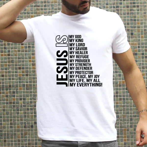 Jesus cristo cruz 3d impresso camiseta masculina design clássico casual de manga curta oversized rua moda solta camisetas topos - Image 2