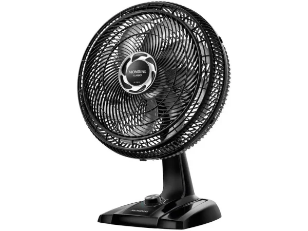 Ventilador de Mesa Mondial Turbo NVT-40-8P-B 40cm 8 Pás 3 Velocidades Preto e Prata - 220V