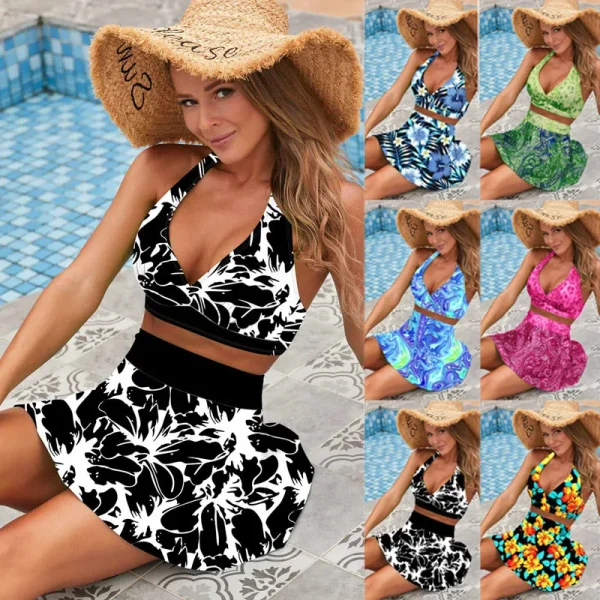 Conjunto de Praia Estampado Floral Branco: Perfeito para o Verão!