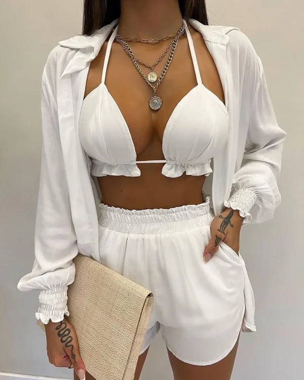 Conjunto de Biquíni Feminino de Cintura Alta: Um Toque de Elegância para o Verão - Image 16