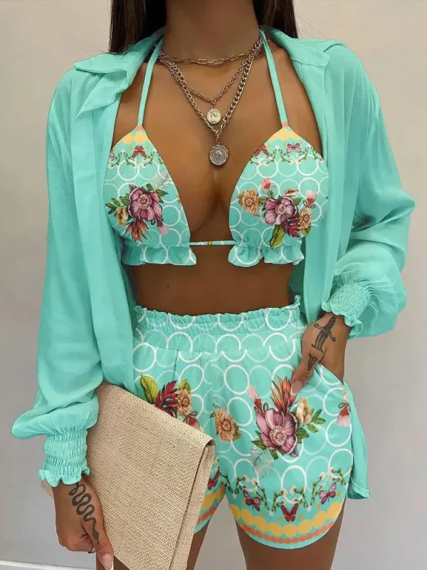 Conjunto de Biquíni Feminino de Cintura Alta: Um Toque de Elegância para o Verão - Image 3