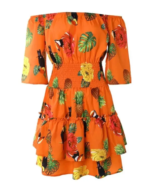 Vestido Estampado Tropical Fora do Ombro: A Essência do Verão 2025 - Image 3