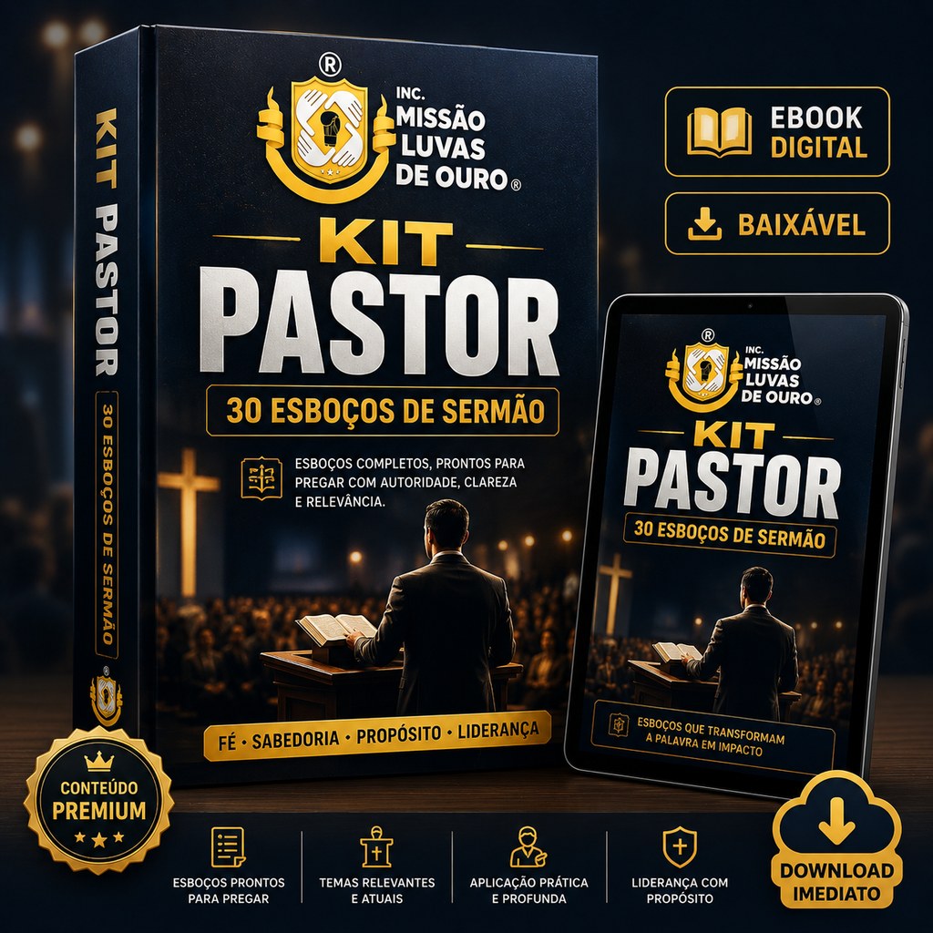 Kit Pastor — 30 Esboços de Sermão — Inc. Missão Luvas de Ouro