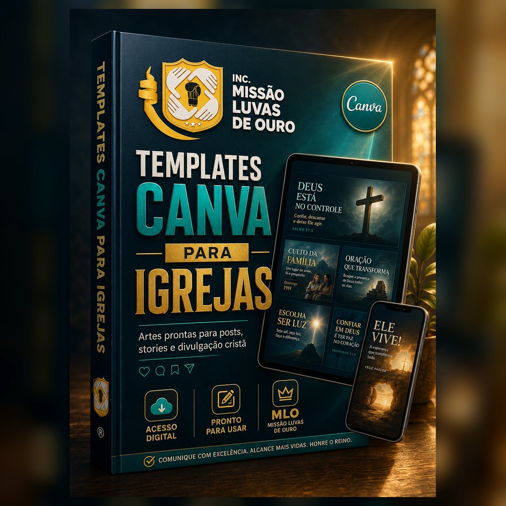 Templates Canva para Igrejas — 100+ Modelos — Inc. Missão Luvas de Ouro
