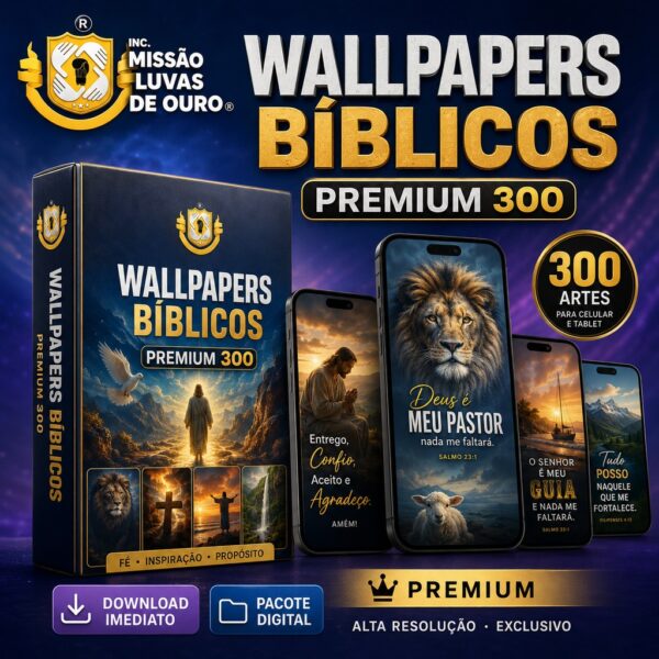 Pack Wallpapers Bíblicos Premium 300 — Inc. Missão Luvas de Ouro